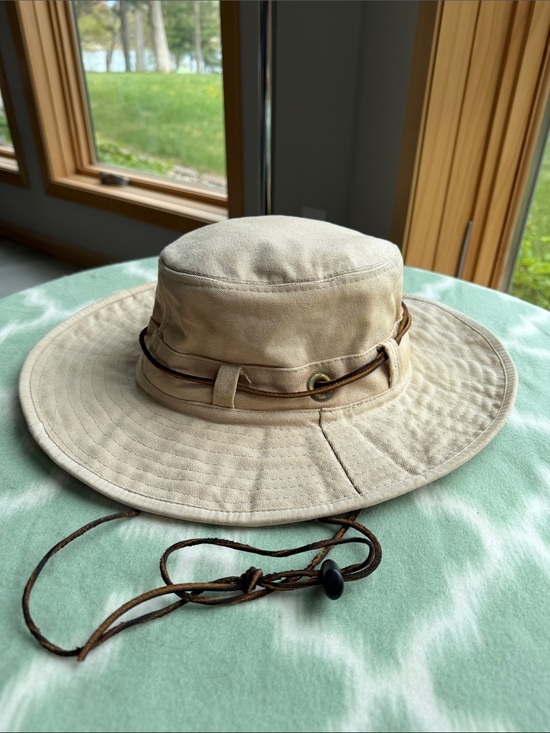 pop Other - POP brand Beige Cotton Canvas Wide-Brim Outdoor Sun Hat